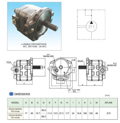 PSVD2-27E油圧主要なポンプ歯車ポンプのHandok試験ポンプ