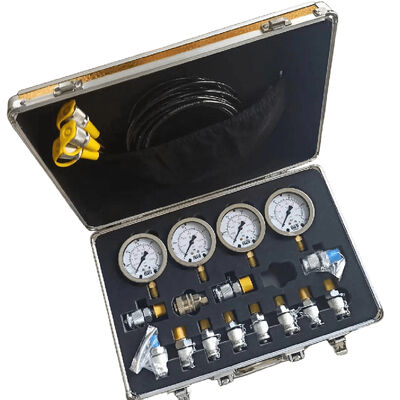 Hydraulic Pressure Test Kit 4 Gauges for Excavators Pressure Gauge Diagnostic Tools